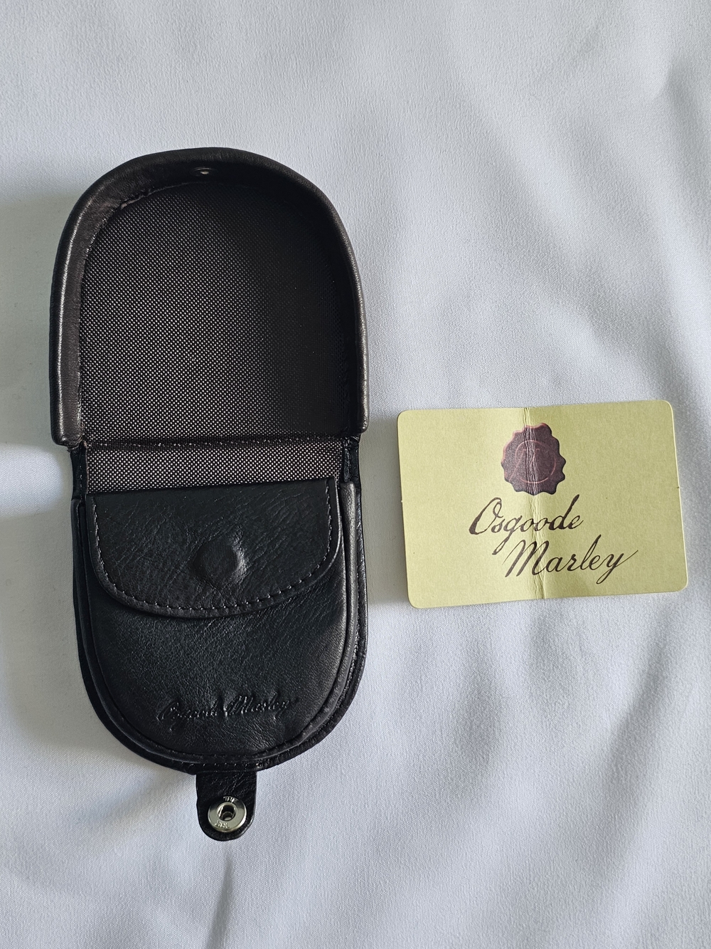 Vintage Men's Black Leather Accessory Pouch